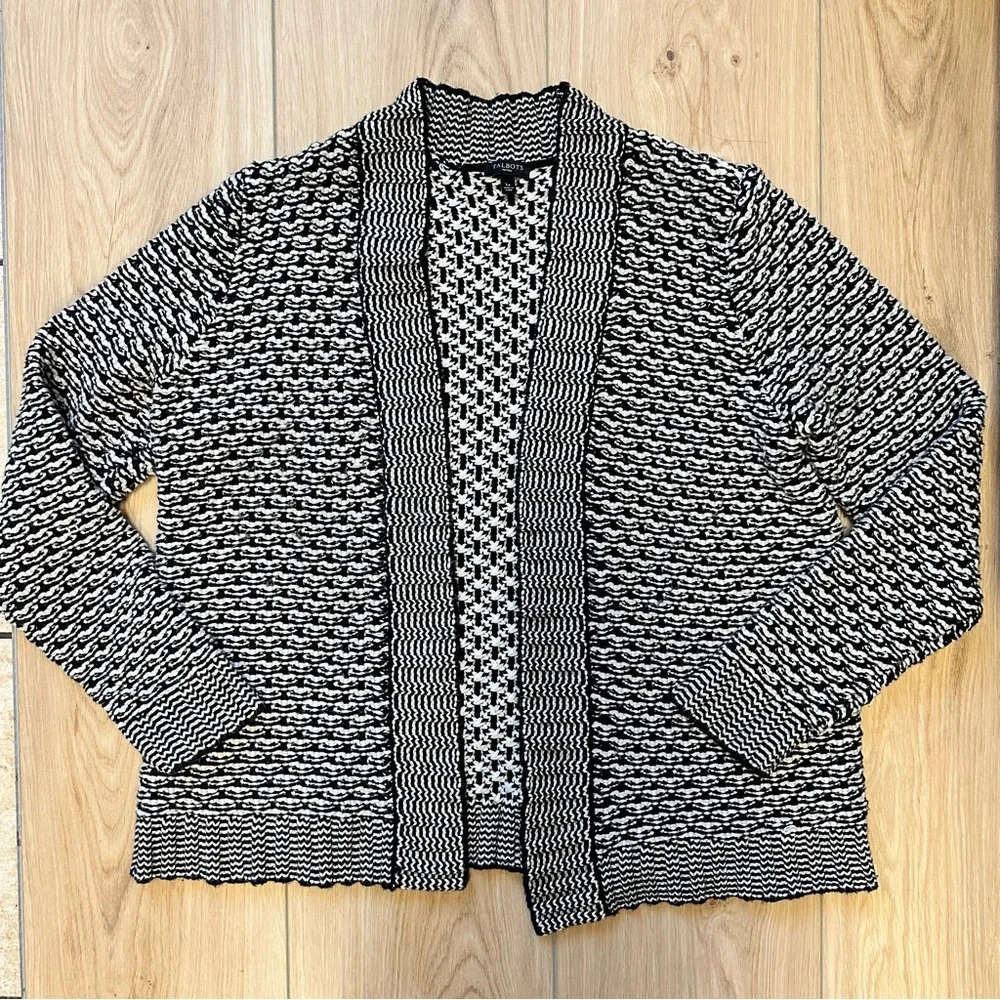 Talbots Black and White Patterned Sweater
